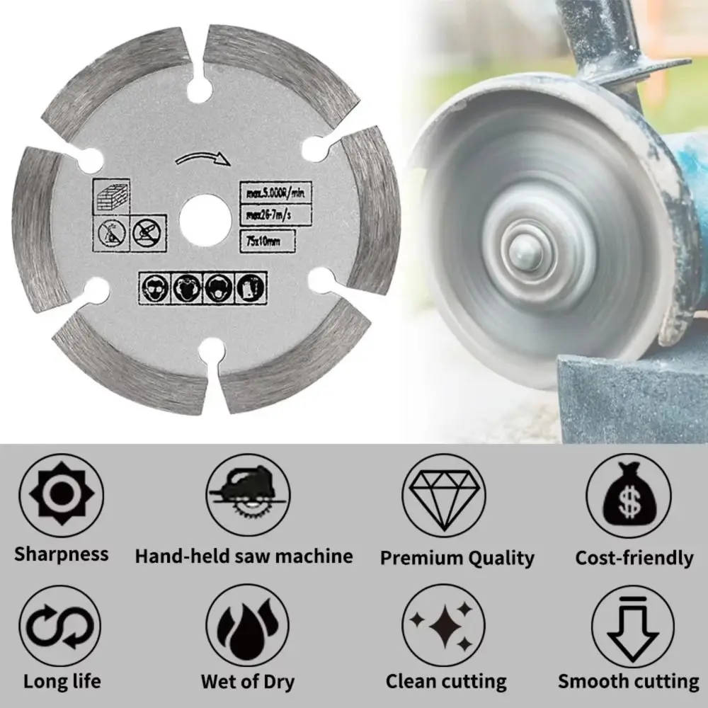 

Новый 75-миллиметровый отрезной диск для камня, мини-ультратонкое пильное полотно для резки керамического бетона, мрамора