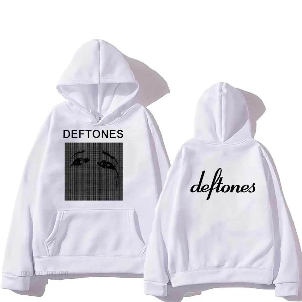 Deftones Skull Black Hoodie Men Women Vintage Around The Fur Adrenaline Band Merch Sweatshirt Long Sleeve Tops Hoodies Hip Hop