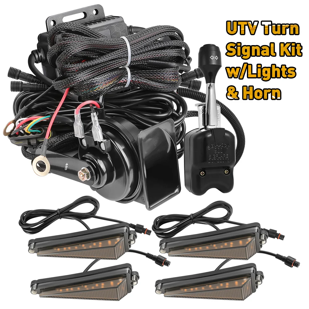 

for CFMOTO Uforce Zforce 500 600 800 950 1000 U6 U10 Z10 UTV Turn Signal Kit with 110D Horn Triangle Universal Street Legal Kit