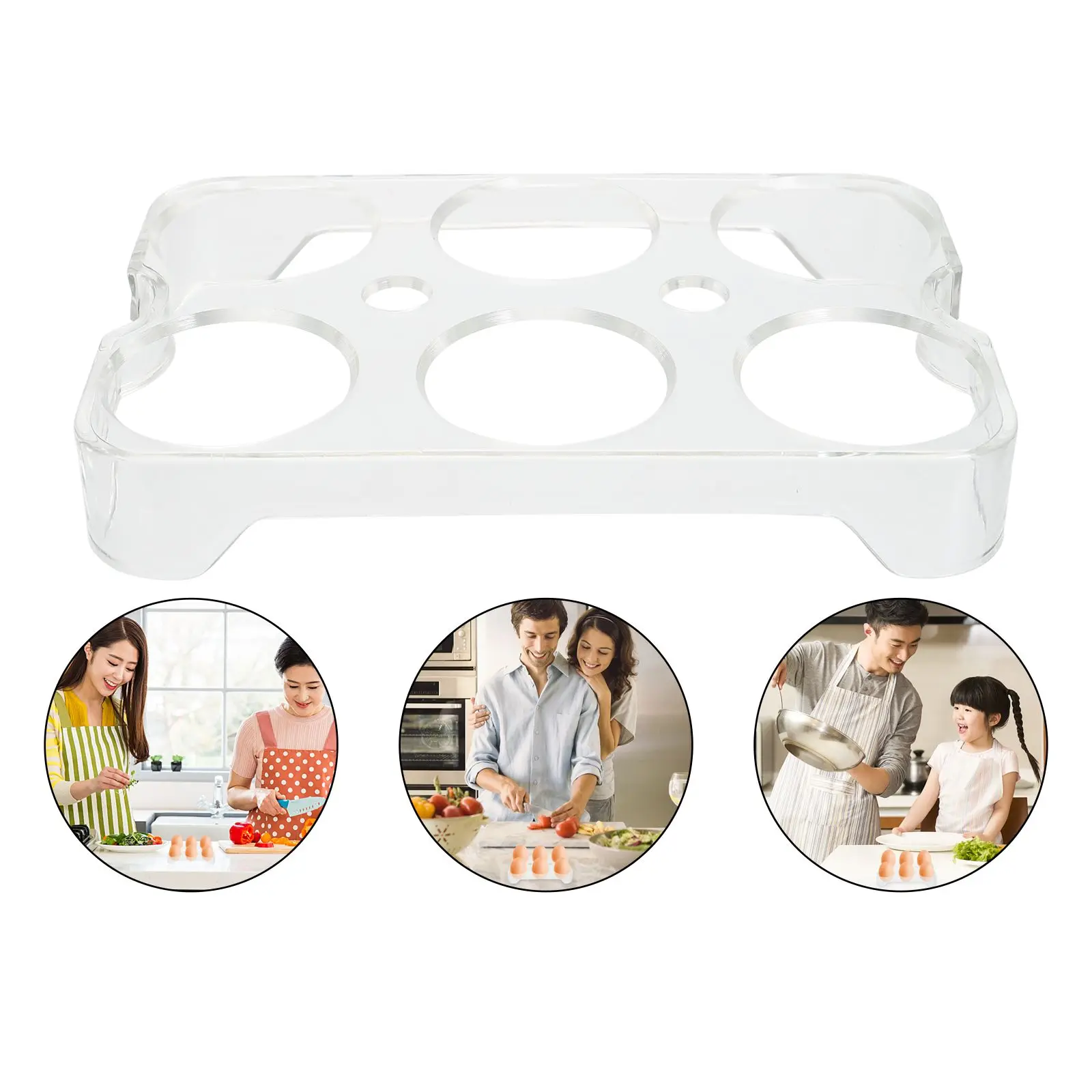 

Plastic Egg Storage Tray For Refrigerator Fresh Egg Holder Stackable Eggs Drawers 6/8 Grid Egg Tray Anti-Fall Egg Storage Box