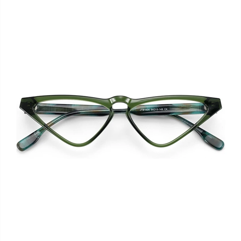 Prescription Glasses Women's Triangle Cat Eye Photochromic Anti Blue Light Glasses Acetate Frame Prescription Glasses