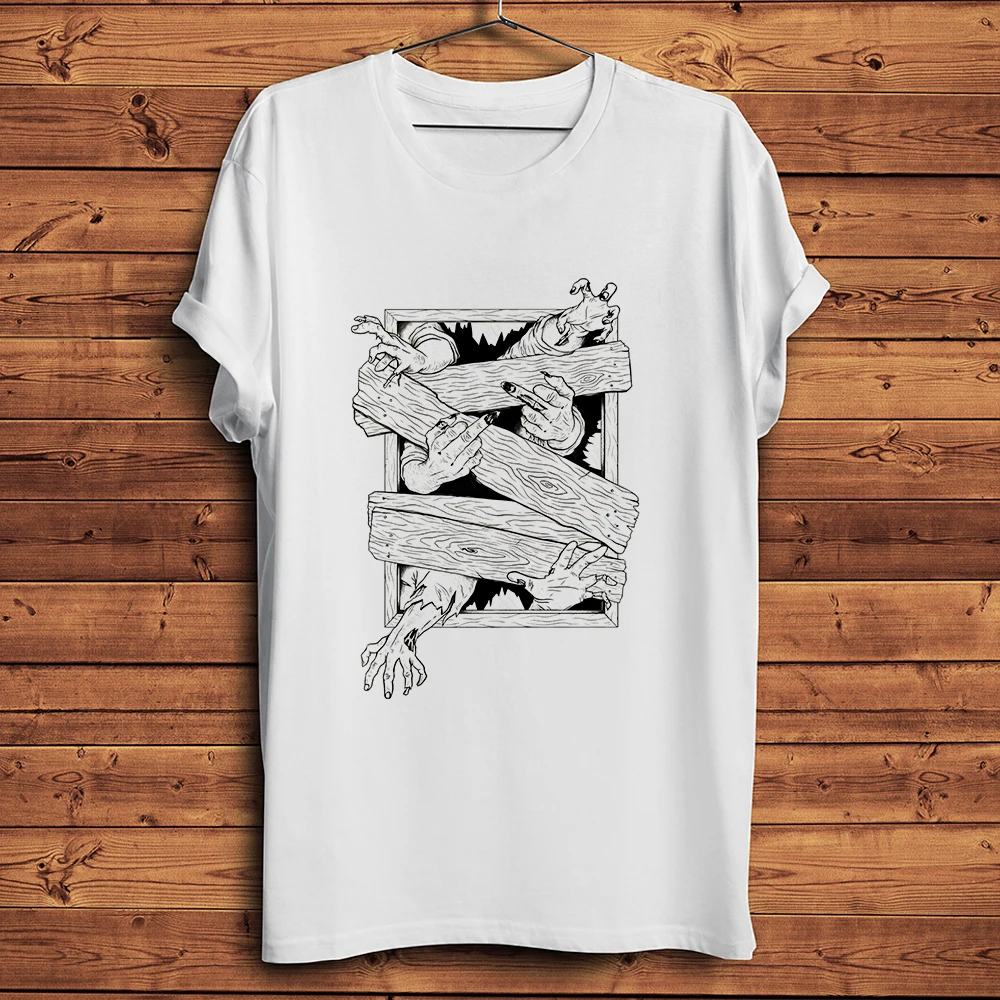 Zombie Hands Scratching Wildly,Funny Horror T-Shirt,Casual Short Sleeve T-Shirt Unisex Tee,No-cracking Breathable Printing