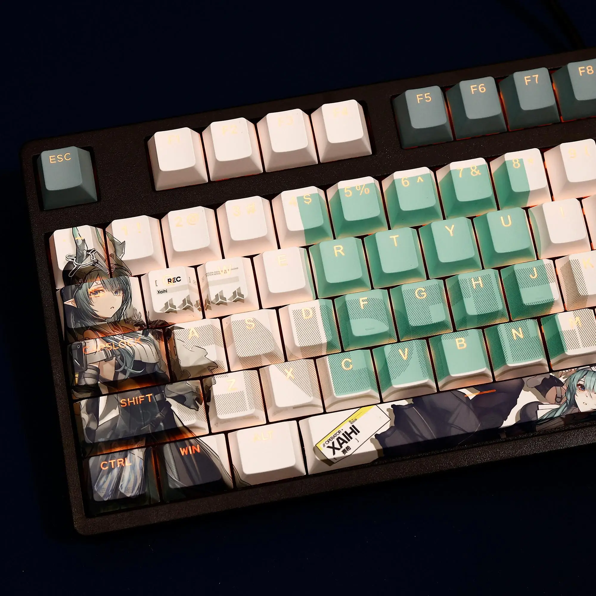 

108 клавиш/набор Xaihi ‌ Тематические PBT-кейкапы с подсветкой, мультяшные аниме-клавиши для игровых клавиатур с раскладкой ANSI 61, 87, 104, 108