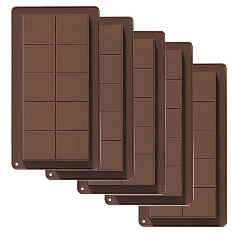 ABKW-Arabian Style 10 Hole Dubai Chocolate Bar Mold Silicone Deep Thick Chocolate Molds Reusable Easy Clean Maker Tool