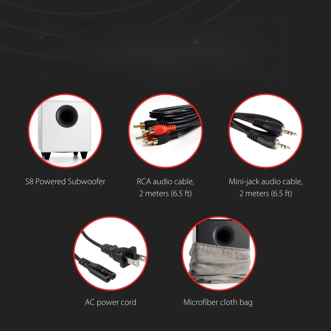S8 Active Subwoofer - 8-inch subwoofer, 250W down-firing speaker, suitable for PC,supports wireless connectivity Patio Benches
