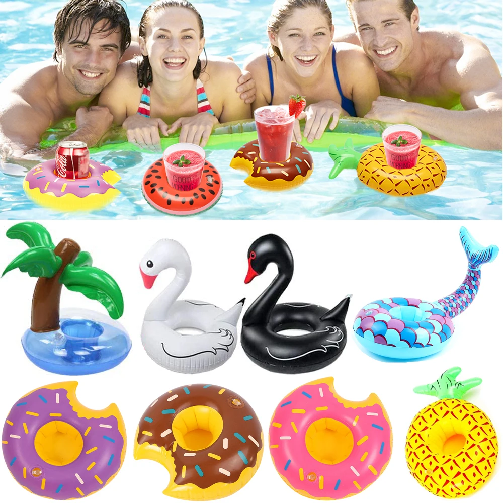 1 pçs brinquedo piscina festa piscina floaties bar coasters piscina float inflável suportes de bebida flutua copo inflável coasters
