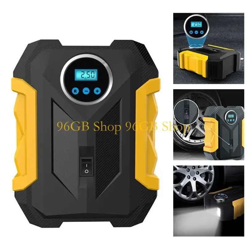96GB Digital Tire Inflator Electric Pump Shut Off Feature Portable Air Compressor