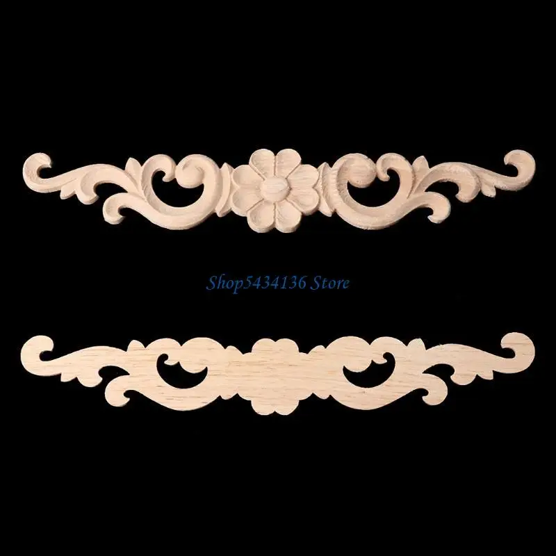 H7ED Carved Decals Floral Door Cabinet Frame Decorative Craft for Indoor and Outdoor Front Door Porch Decorations