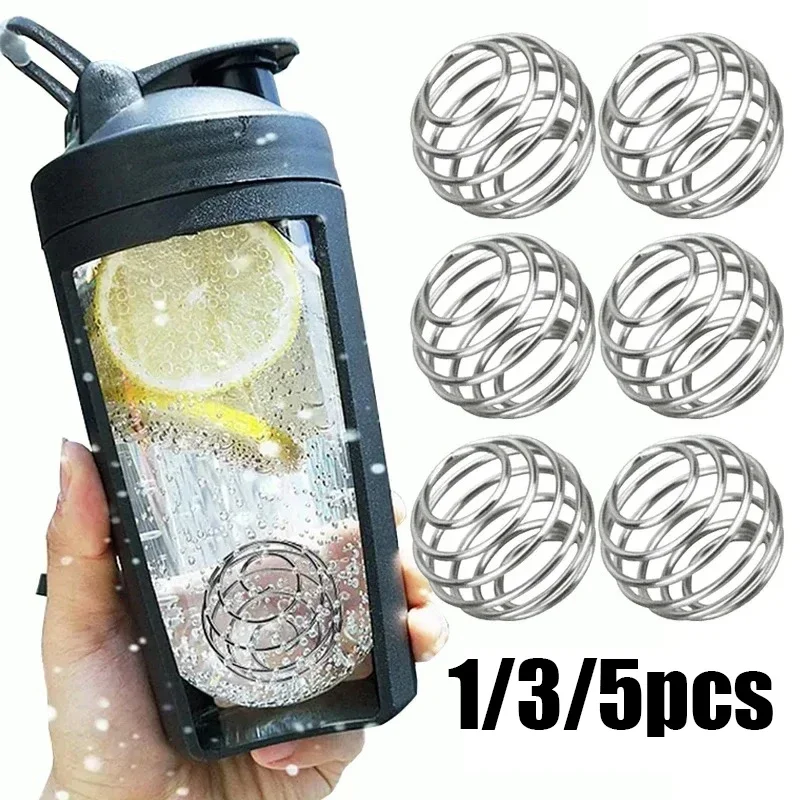 1/3/5PCS Edelstahl Shaker Kugeln Schneebesen Protein Mischen Mixer Ball Bar Trinken Gadgets für fitness Sport Shaker Tasse Flasche