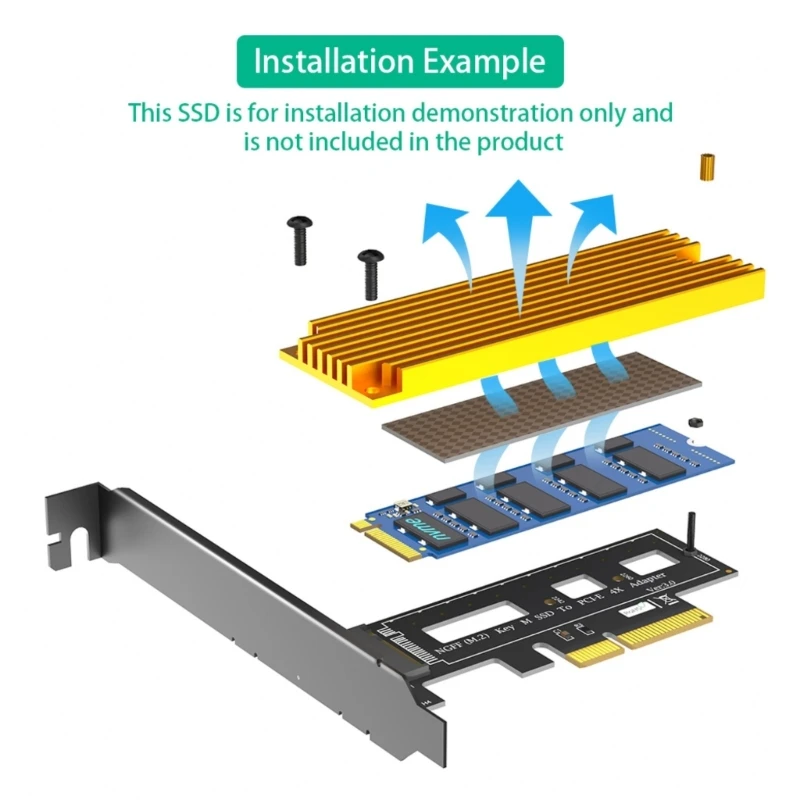 Advanced M.2 NVME Solid Disk to PCIE 4X Adaptador conversão Card para computador 601f
