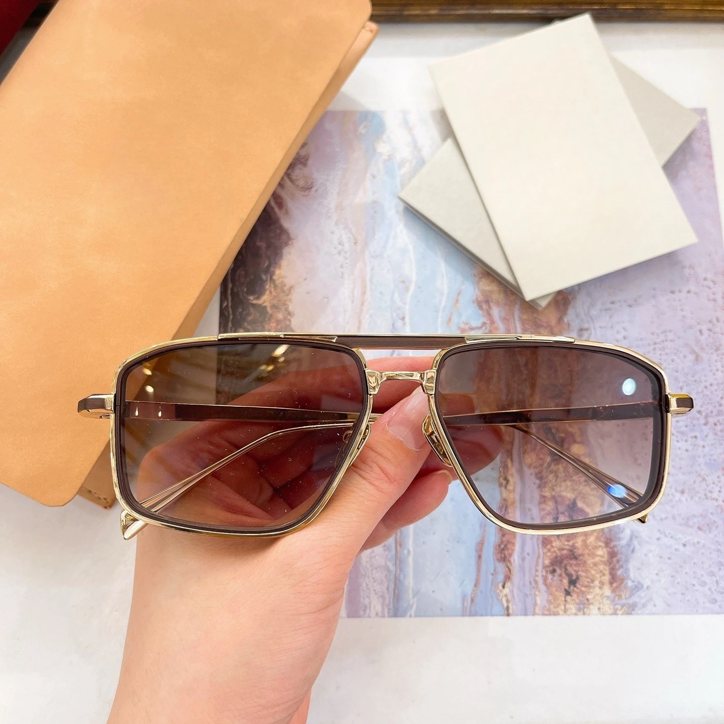 Мужские солнцезащитные очки унисекс из сплава, стильные женские солнцезащитные очки для улицы, модные женские солнцезащитные очки с ушками, солнцезащитные очки люксового бренда