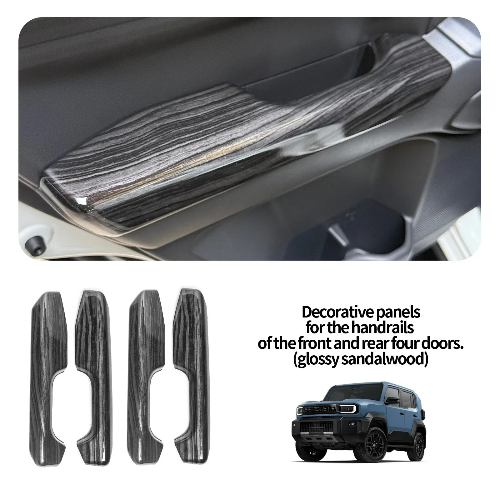 Car Four-door Armrest Decorative Frame Door Handle Trim Cover Interior Styling Modification For Toyota Land Cruiser FJ 2026 detail image 2