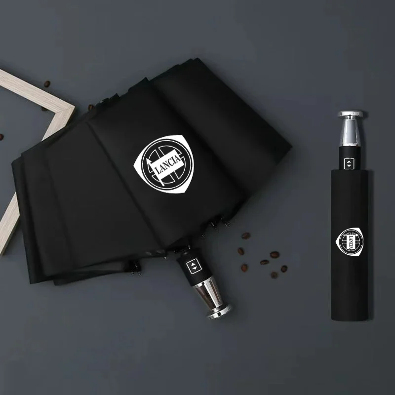 For Lancia Logo Kappa Delta 3 Ypsilon Musa Voyager Lybra Car Automatic Folding Windproof Sunshade Umbrella Auto Accessories