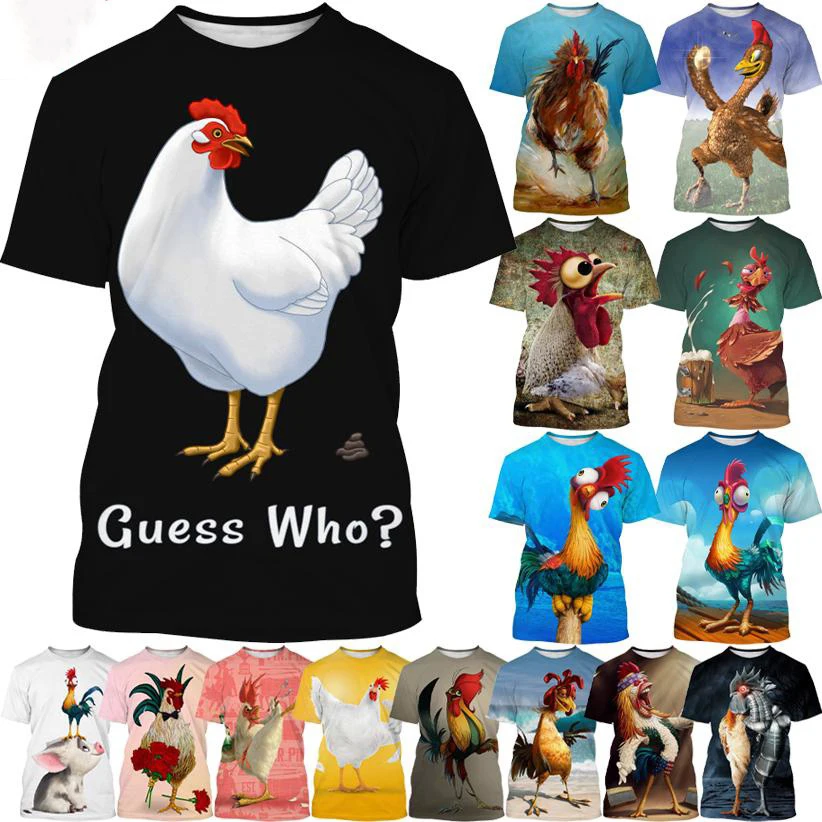 Nowa gorąca wyprzedaż z nadrukiem 3D w stylu męskim T-shirt z krótkim rękawem na co dzień z nadrukiem w stylu zwierzęcym w stylu Harajuku