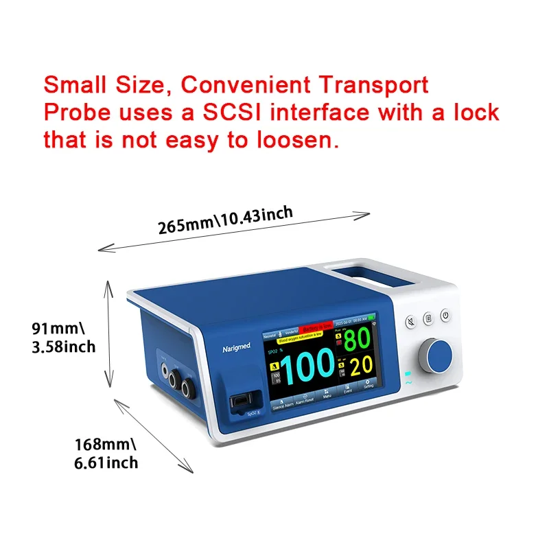 ith Renarigmed BTO-100 bedside neonate Spo2 patient monitor pulse oximeter ambulance patient monitor wchargeable Battery