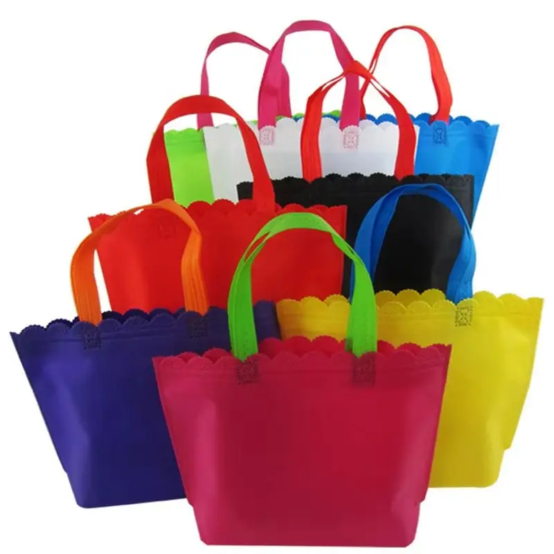 

20 Piece/Lot Custom Logo Printed Non-Woven Tote Bag Portable Shopping Bag for Promotion And Advertisement 80g Fabric