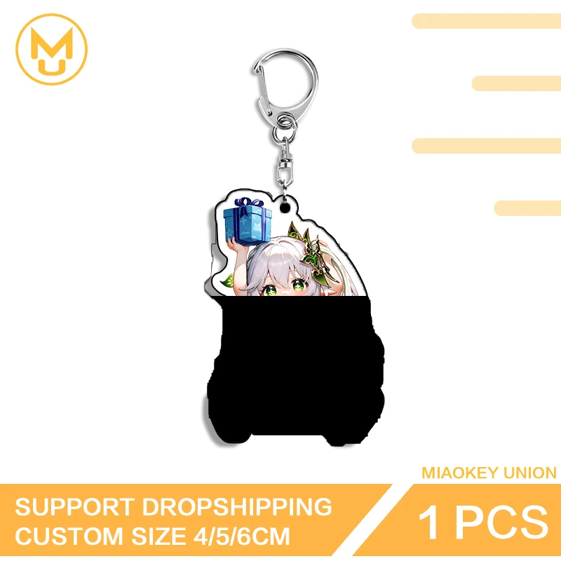 Loli Nahida Genshin Impact Silhouette Anime Figure Amusing Creative Acrylic Key Chains Artistic Combo Set For Lover Couple