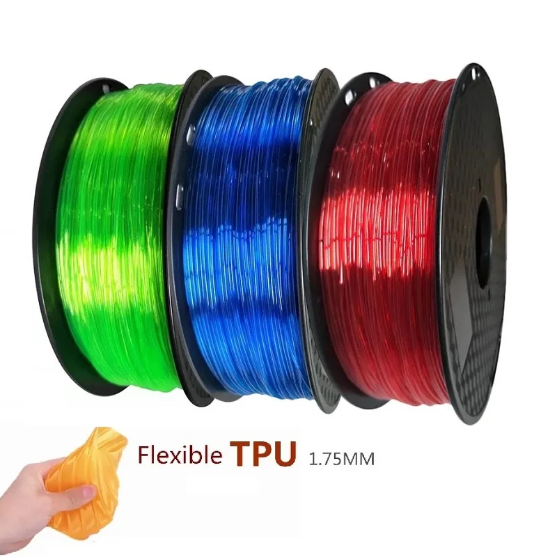 1.75mm 3D Izzószál Alkalmazkodó m TPU Rainbow Izzószál színe Pénzváltás 3D Bennyomás Materiális Meredekség 95A TPU Izzószál Áttetsző Kék szín