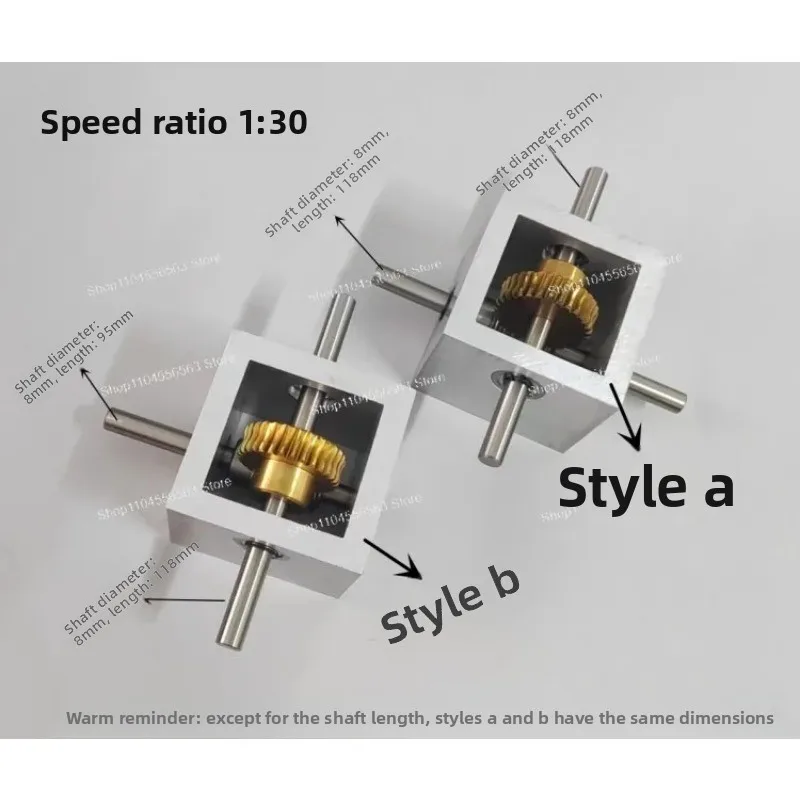 1 To 30 Turner, Worm Gear Reduction Small Gearbox 90 Degree Right Angle Reversing Gearbox
