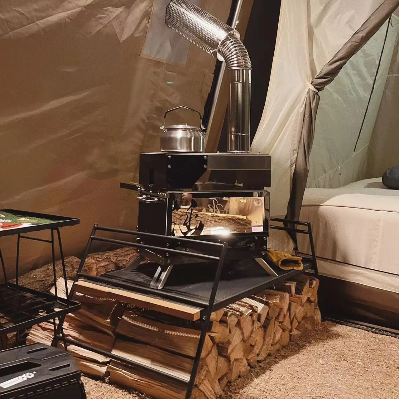 Camping  Multifunction All in One  Tent Stove With Wood Pellet Burning