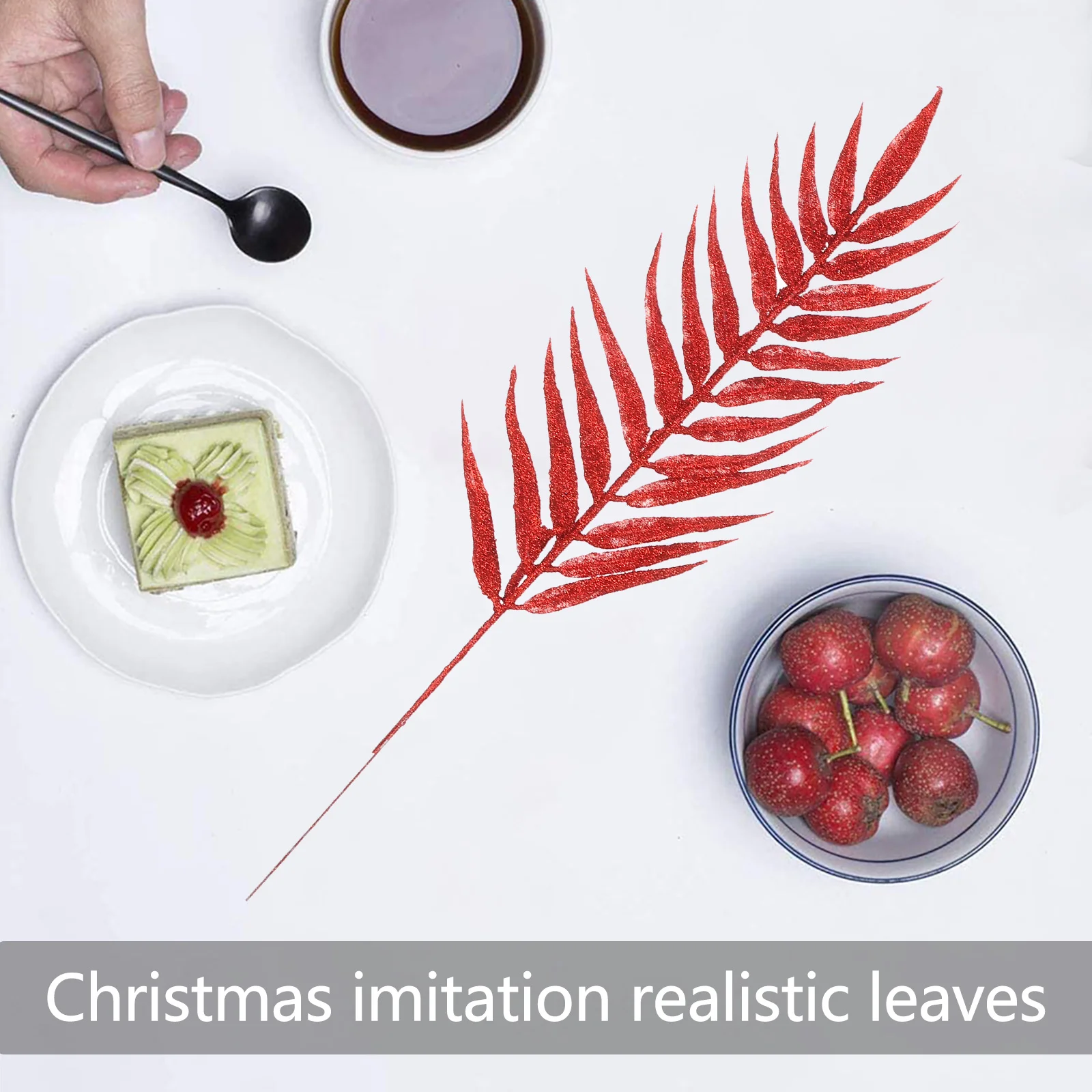 

5 Pcs Decor Decoration Artificial Black Christmas Tree Leaves Crafts Faux Plants Outdoor Fall Ornaments for Decorative Hanging