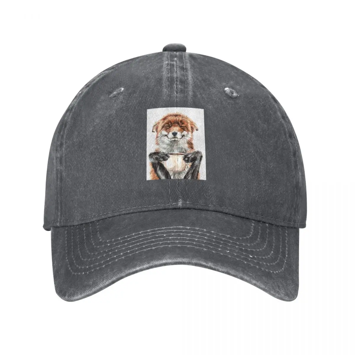 Morning Fox - cute coffee animal Baseball Cap Military Tactical Cap summer hat Mountaineering Beach Bag Luxury Woman Men's