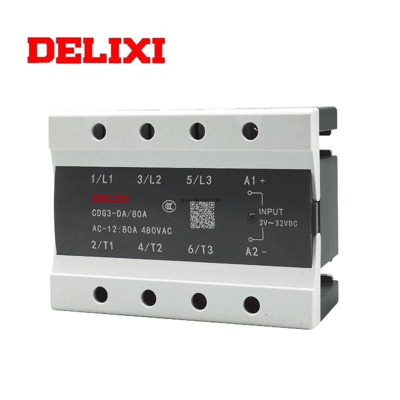 

DELIXI 3 Phase Solid State Relay SSR DC-AC/AC-AC CDG3 CDG3-DA/A-A 10A 25A 40A 60A 80A 100A 150A DC Control AC/AC Control AC