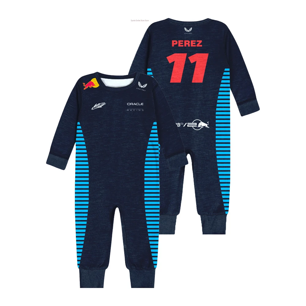 Nieuwe F1 Racing Competitie Outdoor Extreme Sport Fietspak Baby Jumpsuit Rood Dier Eendelig Baby Boy Baby Girl Bull Suits