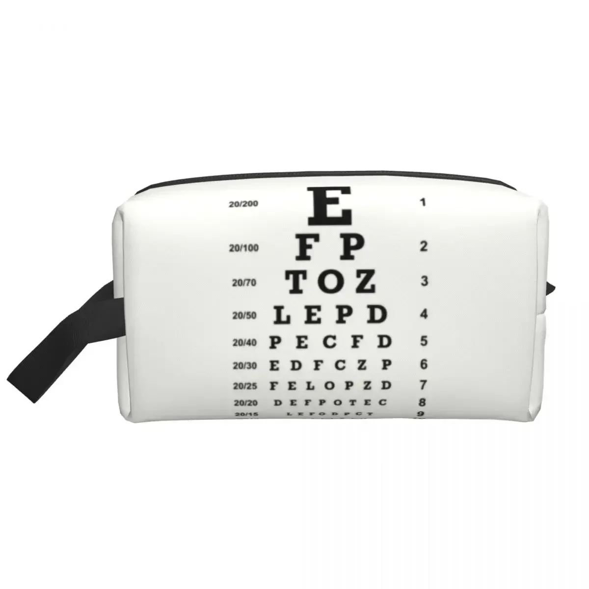 Custom Optician Glasses Gift Toiletry Bag for Women Eye Chart Cosmetic Makeup Organizer Lady Beauty Storage Dopp Kit Box