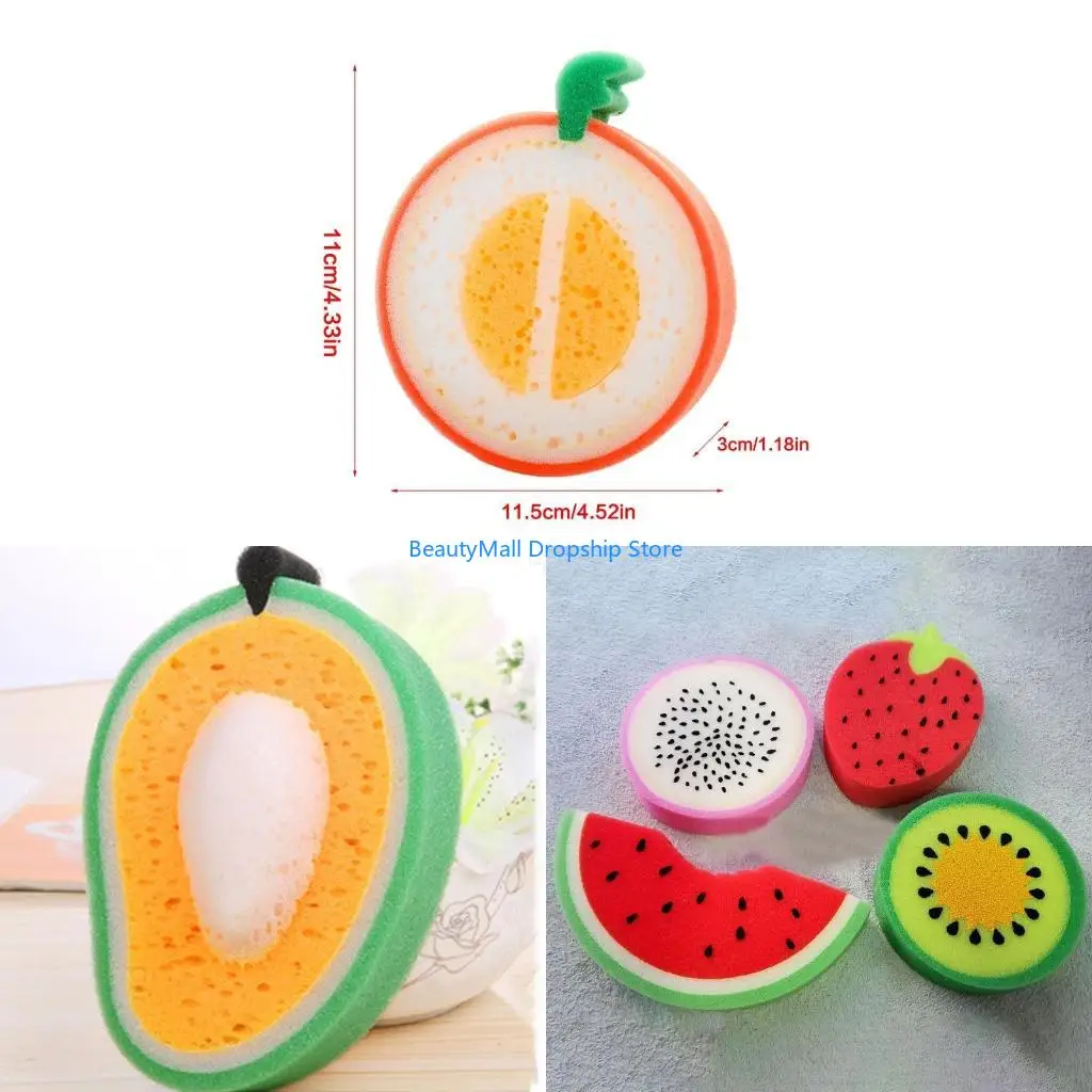 40JD Fruit Shaped Soft Sponge Body Scrubber Bath Exfoliating Dead Skin Remove