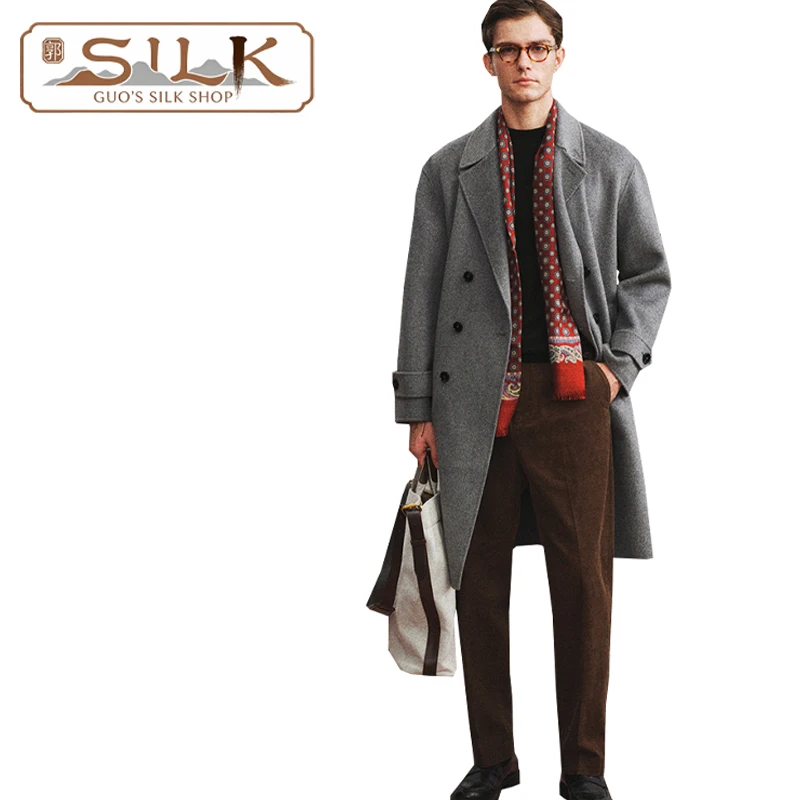 

Autumn and Winter Double-sided Wool Men's Coat - Classic Double-Button Outfit - Business and Casual Style Men's Clothing