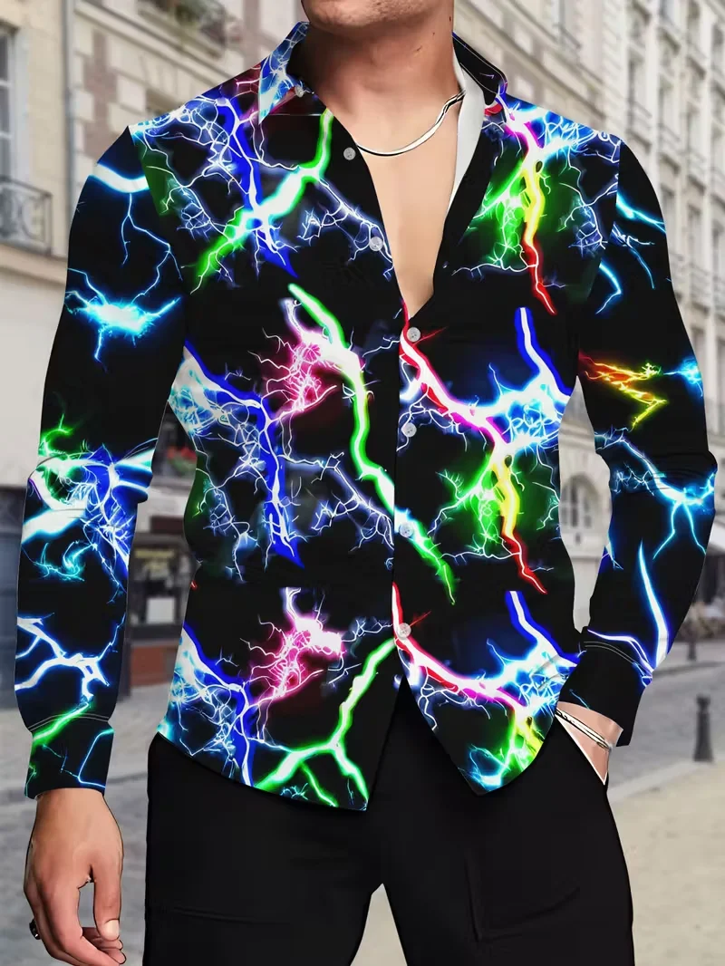 

Новая мужская рубашка с длинными рукавами и воротником, модная мужская роскошная повседневная и удобная рубашка с 3D принтом бабочки