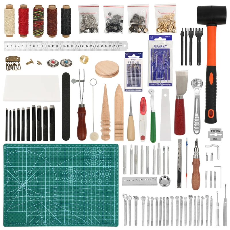 

JP DIY Carving Handmade Sewing Working Starter Kit Hand Stamping Tools Leather Craft Tools Set