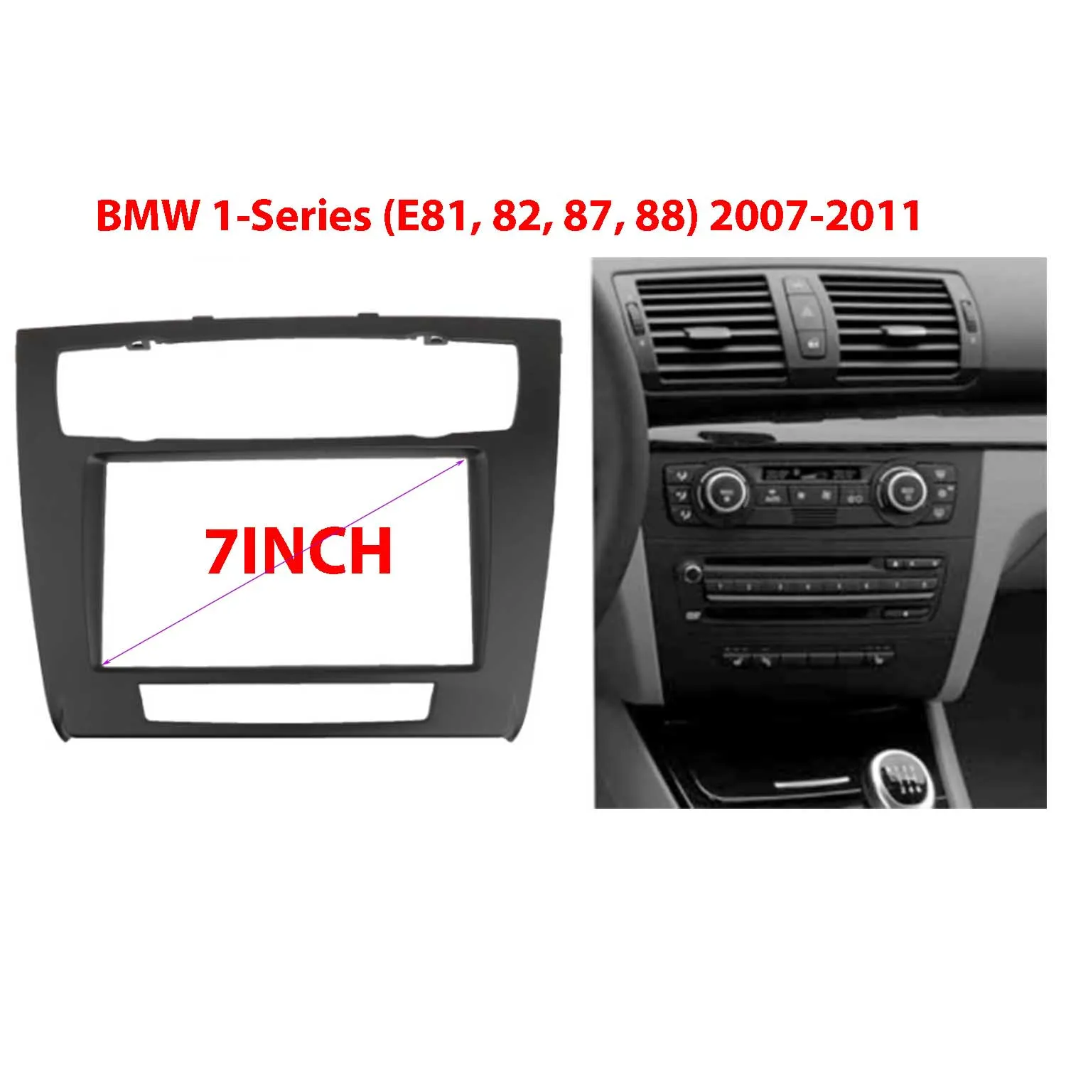 

Радио Double Din Fascia для BMW 1 серии E81 E82 E87 E88 DVD GPS Стереоплеер Панель Монтажная накладка Комплект оточенной рамки