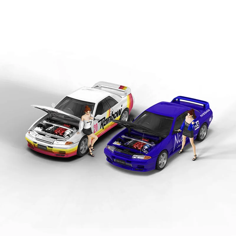 

1:64 Nissan GTR R32 racing car painting simulation alloy car model