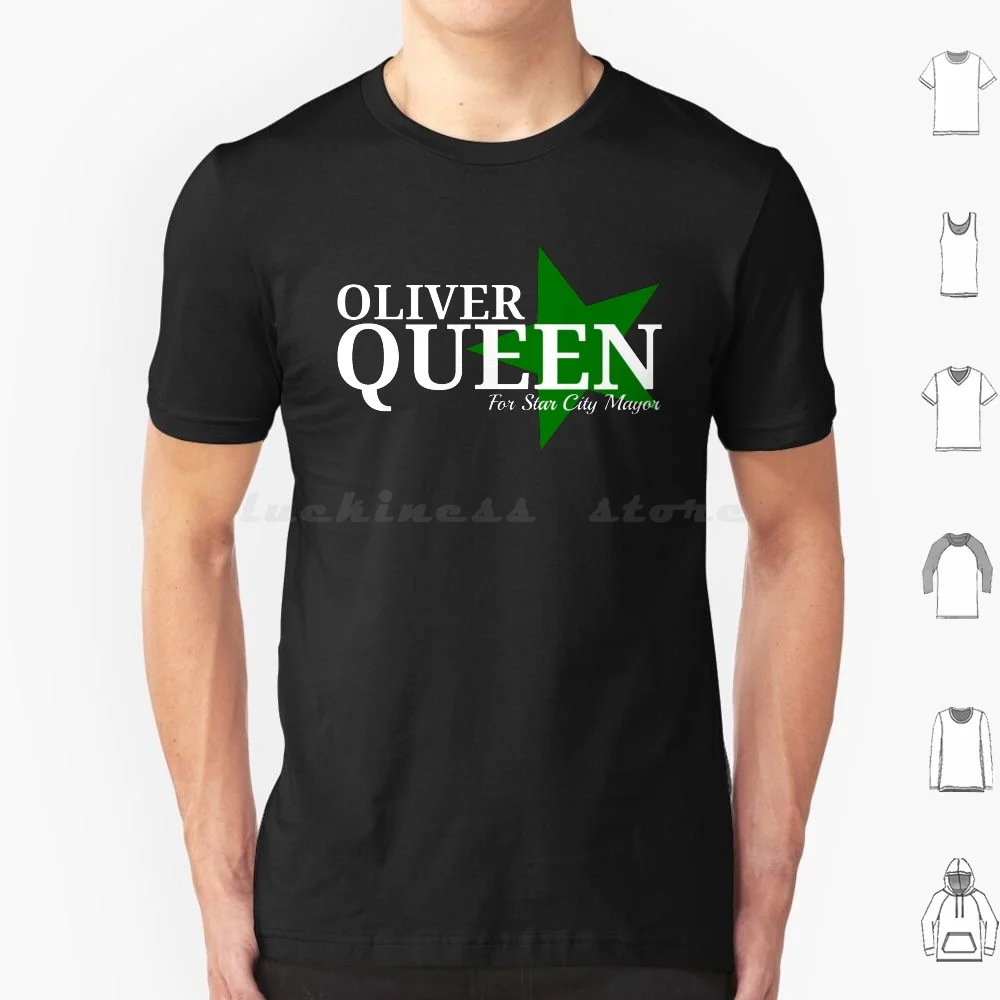 Oliver Queen For Star City Mayor-Green Star Design T Shirt 6xl Cotton Cool Tee Arrow Oliver Queen Green Arrow Stephen Amell