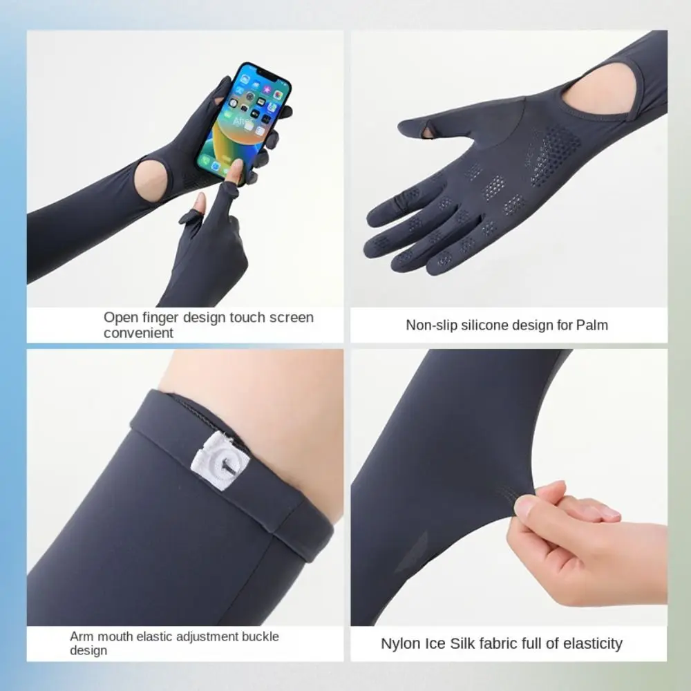 

Модные велосипедные рукава с длинным рукавом, защита от солнца, анти-УФ-защита, солнцезащитные перчатки с рукавами, охлаждающие дышащие женские рукава из ледяного шелка