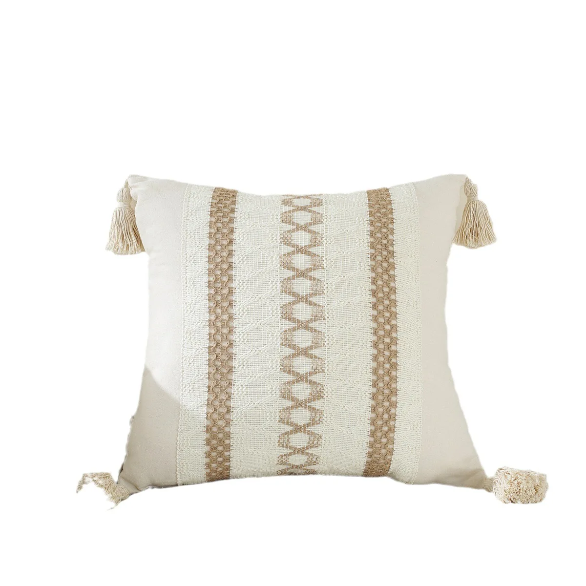 Living Room Sofa, Bed Cushion, Tassel Pillowcase Cover, Waist Pillow, Light Luxury Cushion Cover