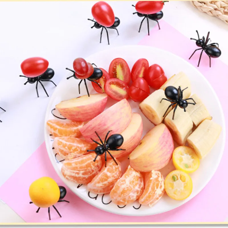 

Bento Accessories Mini Ant Fruit Fork Snack Cake Dessert Tableware Kids Snacks Food Kitchen Tableware Party Dinner Fruit Pick