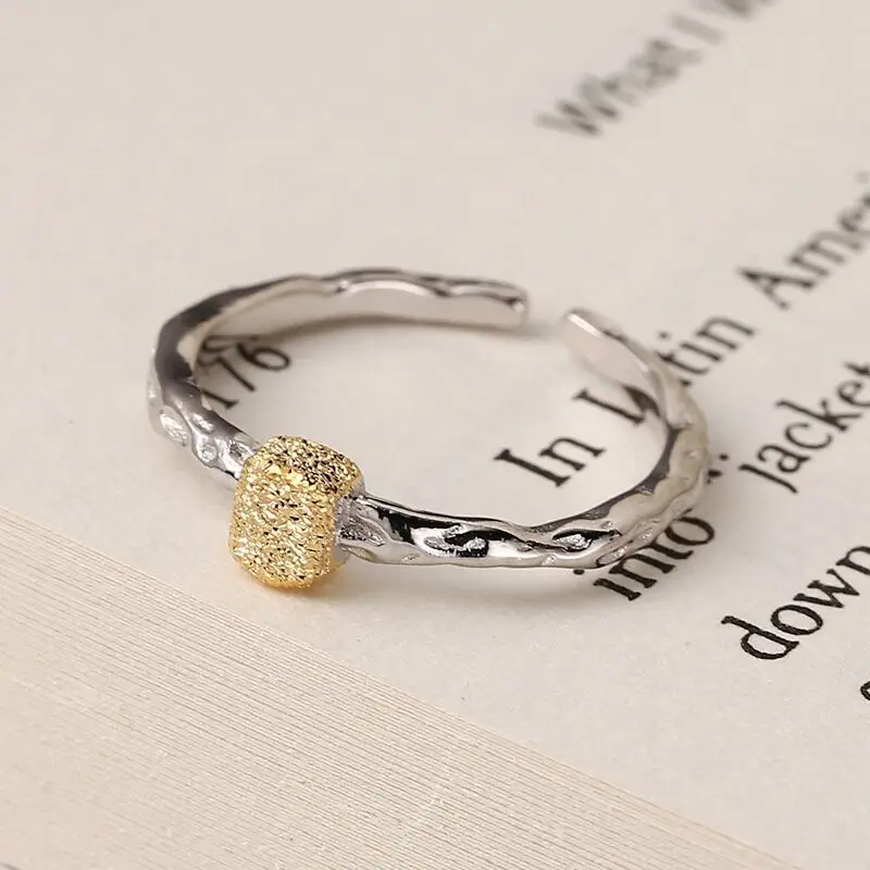 

Thin 925 Silver Gold Geometric Rings for Women Couple Wedding Engagement Adjustable Silver Women's Vintage Ring Fine Jewelry