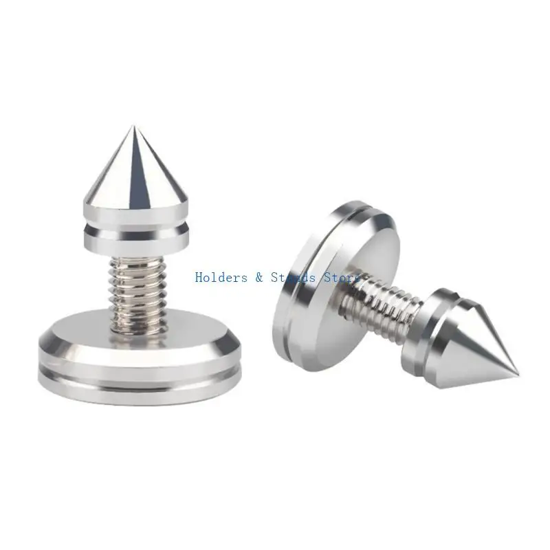 Y4ue 1set Silver Metal Spikes Aislamiento Pies aislamiento Mejora sonido en los sistemas HIFI