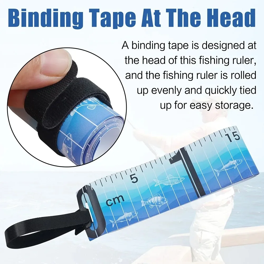 1Pcs Waterproof Fish Measuring Ruler 90cm/35in Foldable Fishing Measuring Tape Sticker Fishing Accessories Tackle Tool