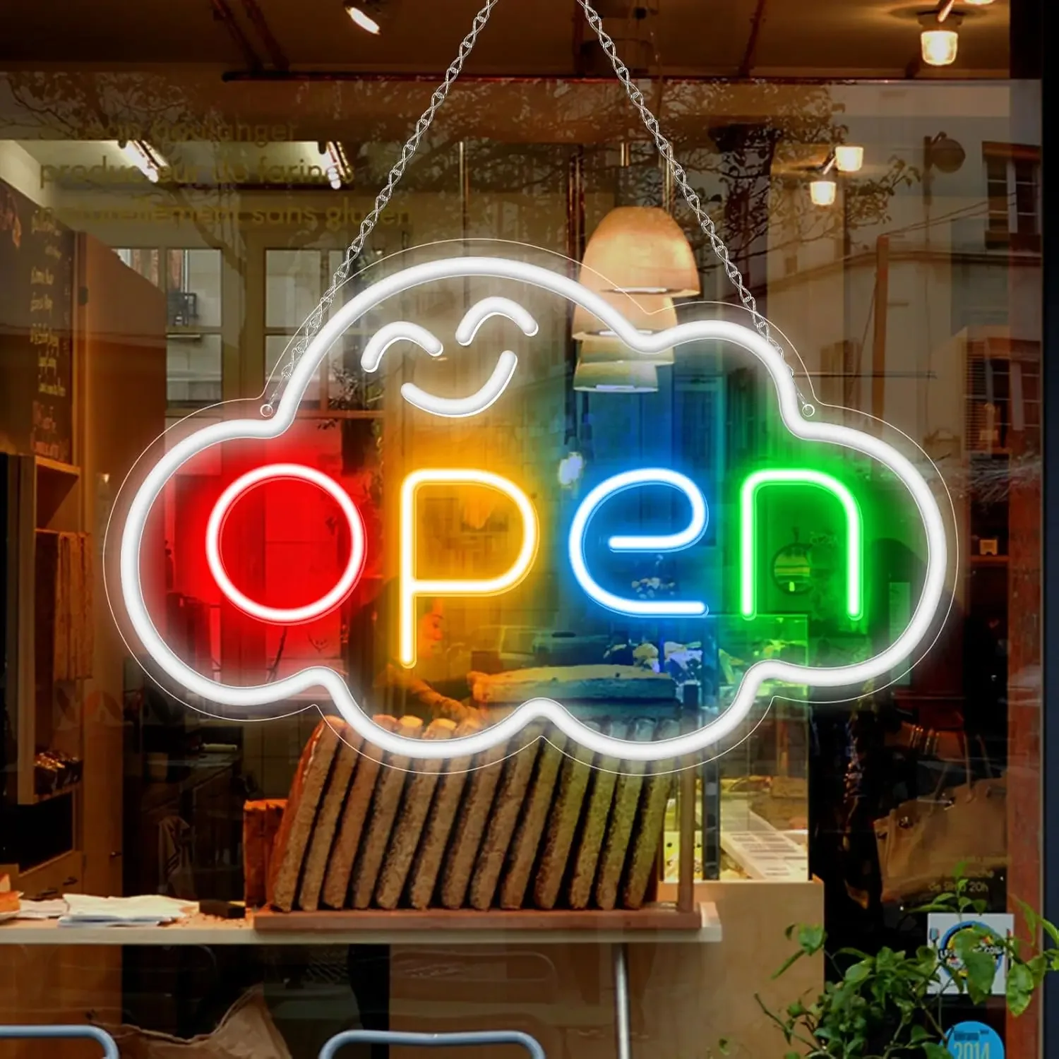 

LED Open Neon Sign USB Lamp Bright Neon Sign For Business Switch Cloud Stores Restaurants Offices Shops Storefronts Decor Gift