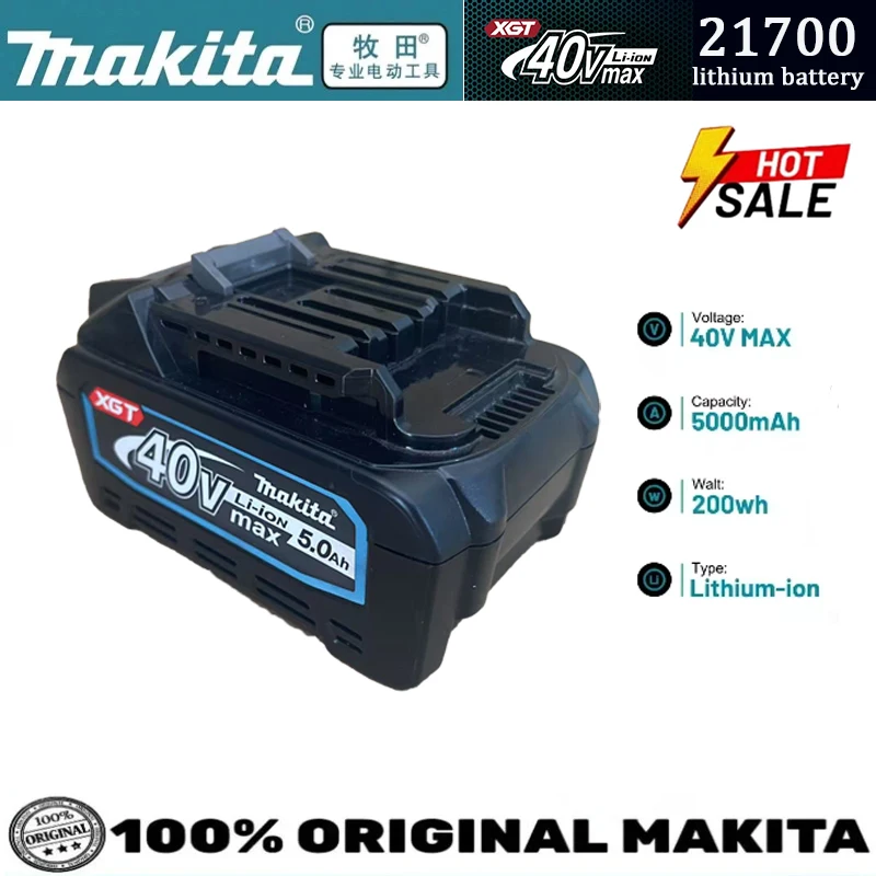 

100%Makita 40V Max 5.0Ah Battery BL4050F for Makita Power Tools XGT HS004G TD001G TW001G HR001G DF001G GA003G Tool Battery