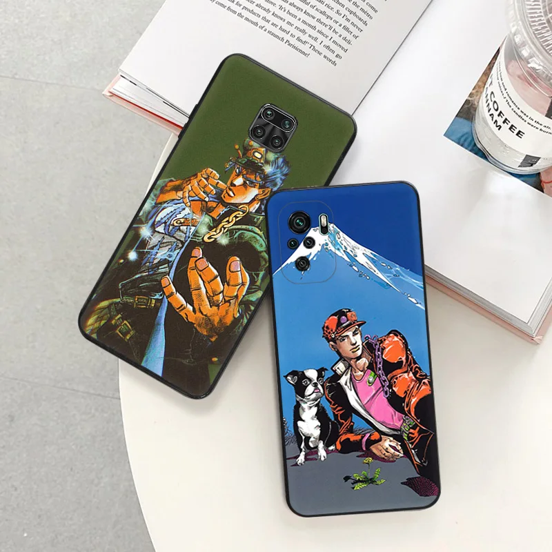 Matte Phone Cases For Redmi 9 9A 9C 9T K40 K60 A3 A2 A1 Plus Note 9s 8T 7 8 Pro A3X Kujo Jotaro JoJo Adventure Black Soft Cover