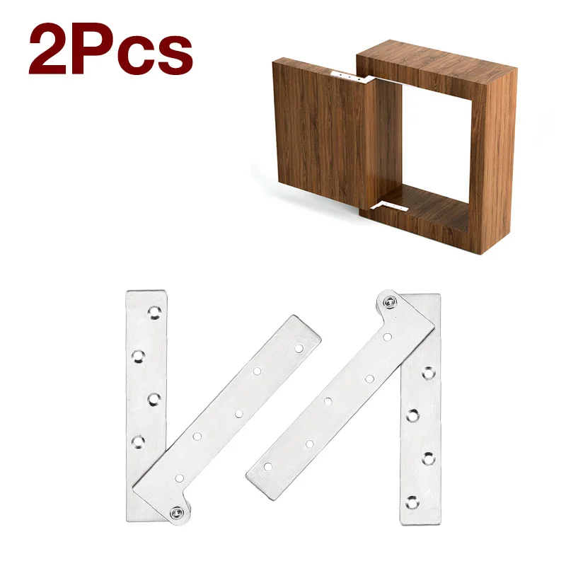 

2Pcs 180° Rotatable Chicken Hinges Hidden Door Corner Top Bottom Furniture Base Stainless Steel Hardware Accessories