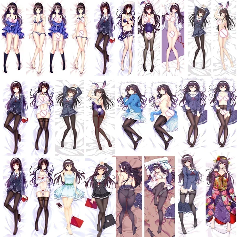 2020-March update Anime Saenai Heroine no Sodatekata Dakimakura Pillow Cover Case Kasumigaoka Utaha Hugging Body Pillowcase