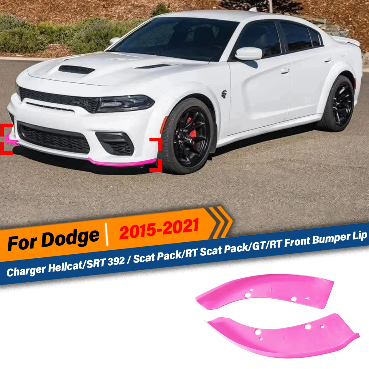 

Для Dodge Charger Hellcat/SRT 392/Scat Pack/RT Scat Pack/GT/RT 2015 2016 2017 2018 2019 2020 2021 Разделитель переднего бампера