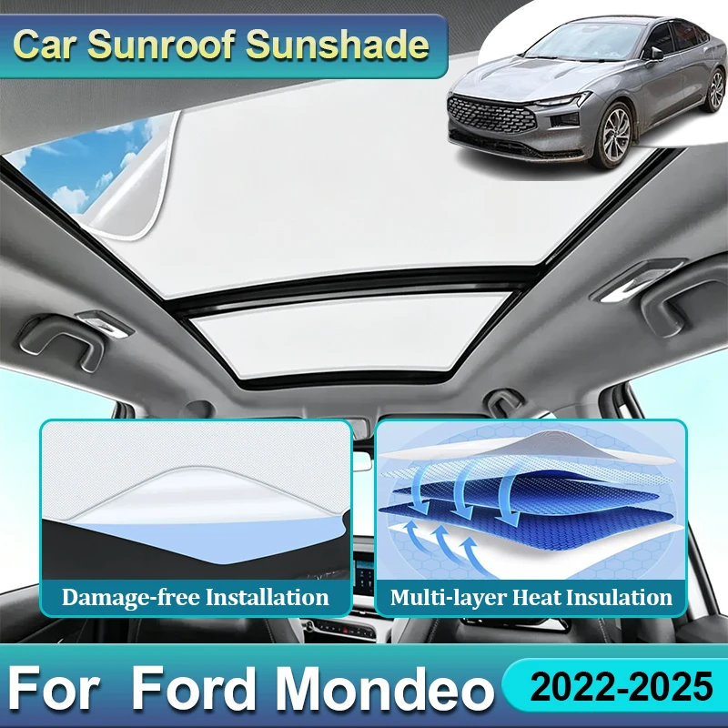 For Ford Mondeo Taurus MK5 2022-2025 Sun Visor Accessories Interior Heat Insulation Skylight Sunroof Electrostatic Adsorption