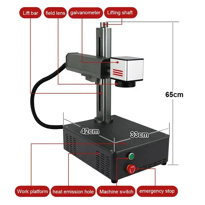 

'for 20W 30W Mini Impresora Desktop Max Fiber Laser Marking Machine for metal and non-metal material industry laser equipment